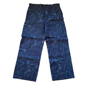 MAX MARA WEEKEND Grey Wide Leg Cropped Linen Pants Size 8